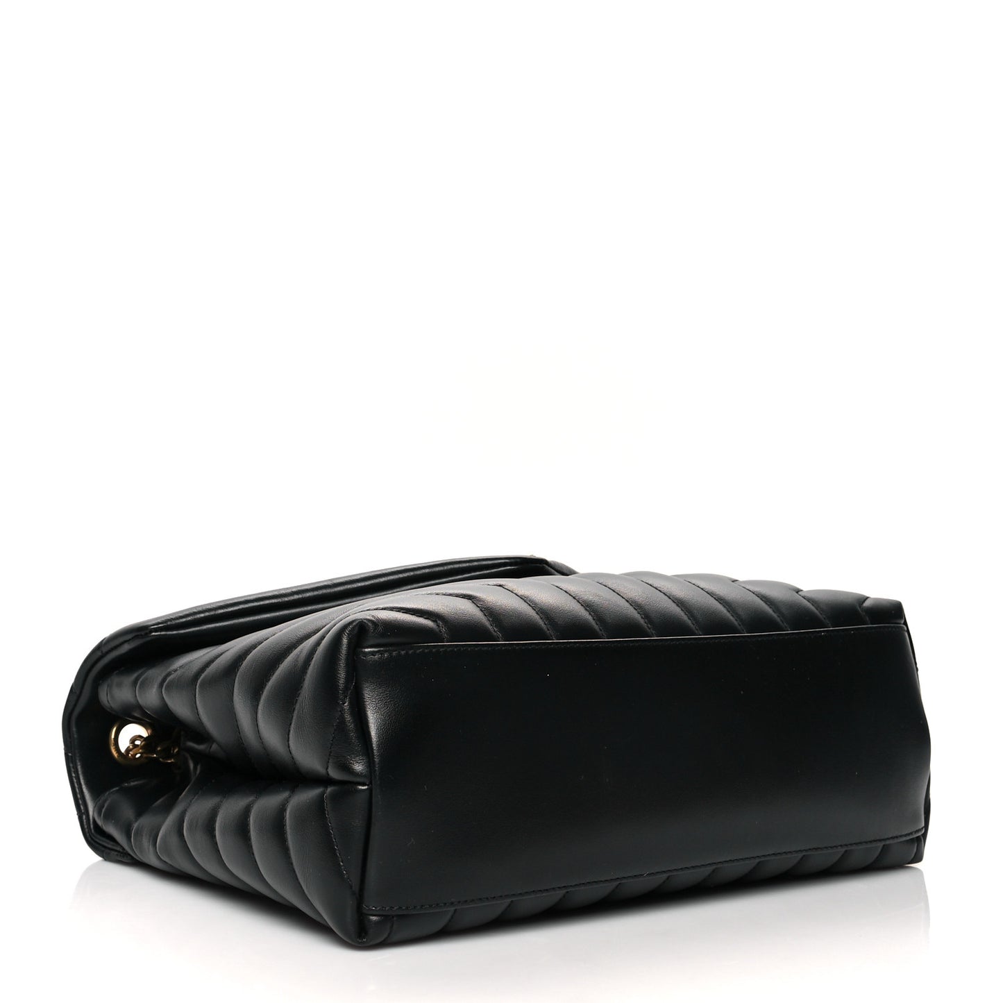 Calfskin Y Quilted Monogram Medium Loulou Chain Satchel Black