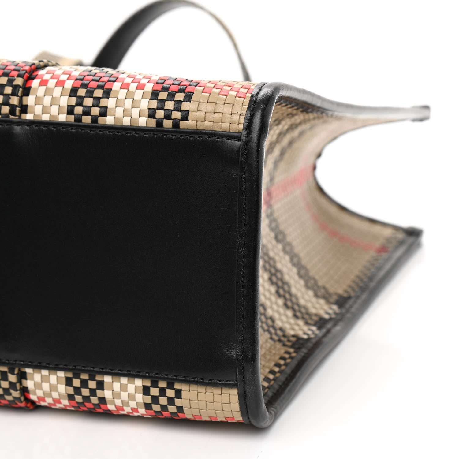 Burberry Calfskin Woven Vintage Check East West Book Tote 8 of 10