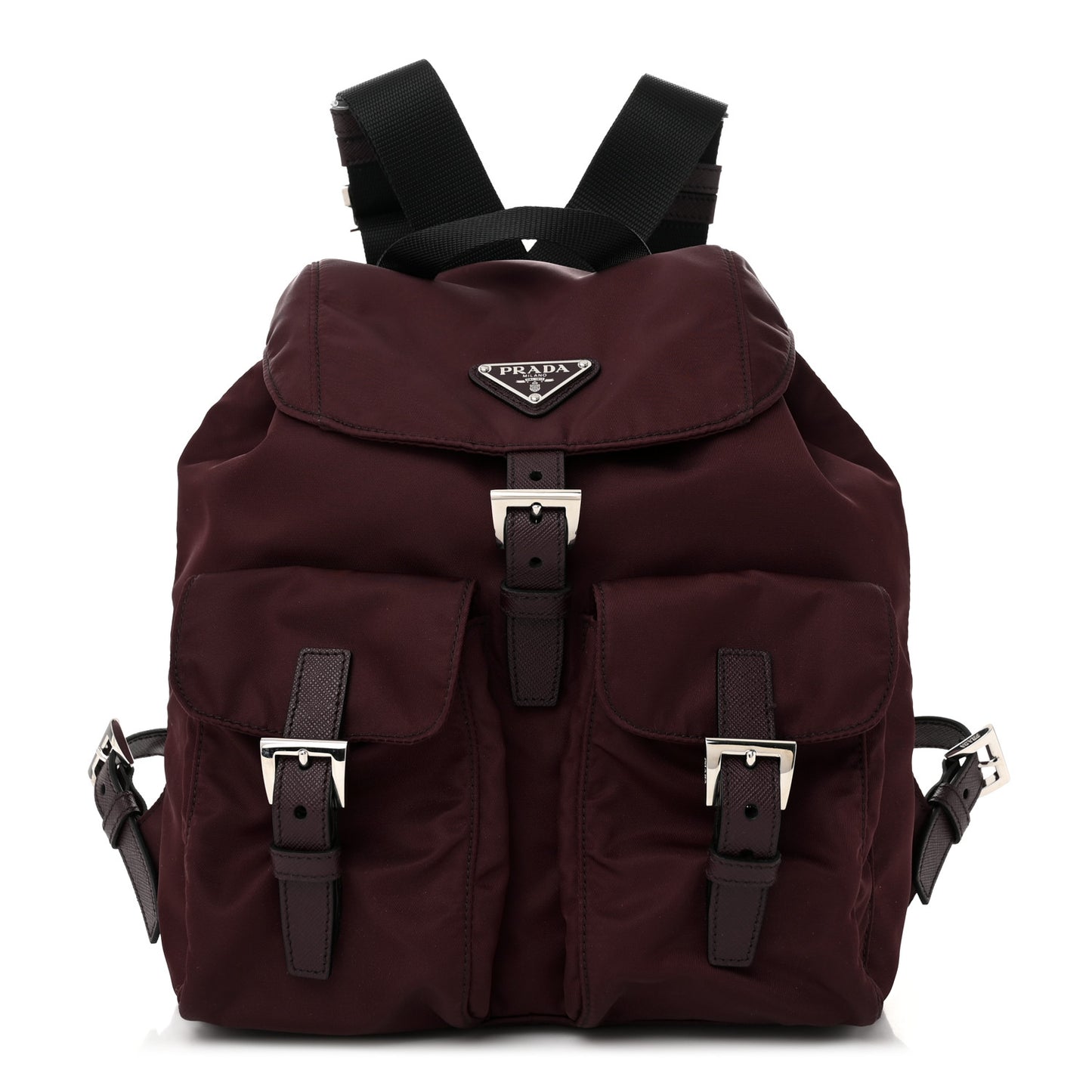 Tessuto Nylon Saffiano Vela Small Backpack Bordeaux
