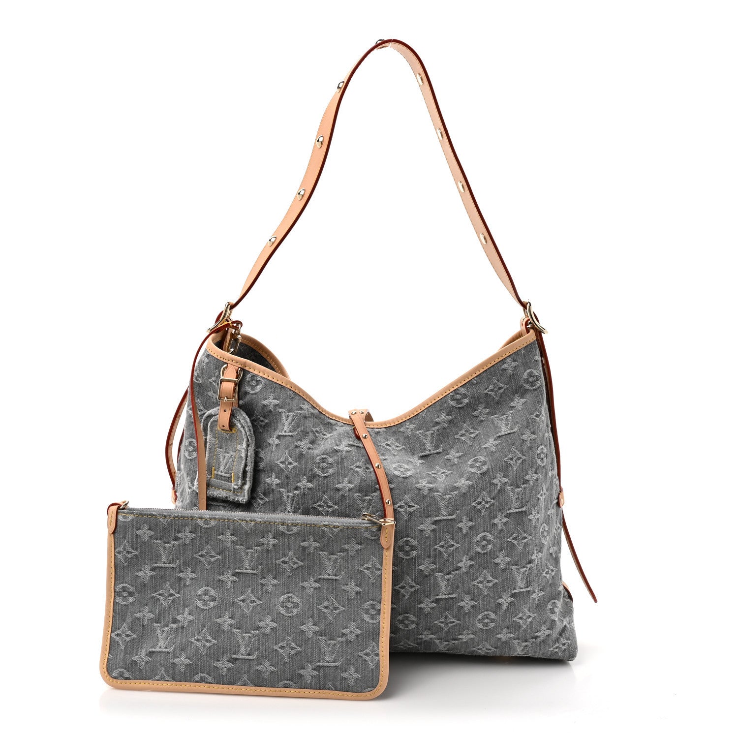 Louis Vuitton Monogram Denim CarryAll MM Washed Grey 3 of 10