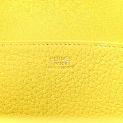 Hermes Taurillon Clemence Halzan 25 Lime 6 of 11