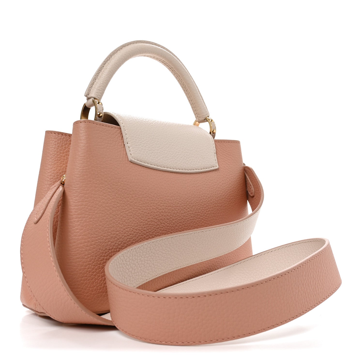 Louis Vuitton Taurillon Capucines BB Rose Trianon Creme 3 of 9