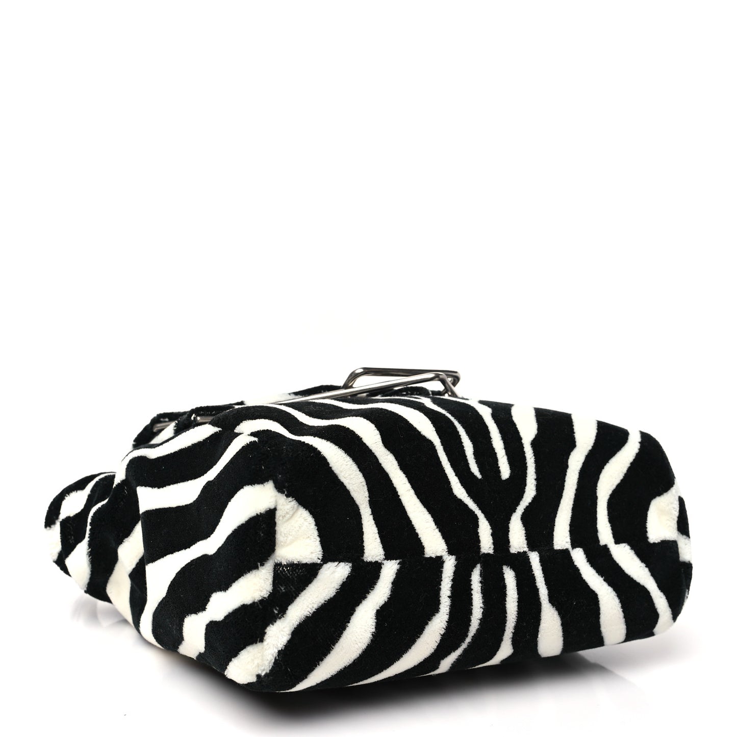 Tufted Zebra Clip Bag Black White