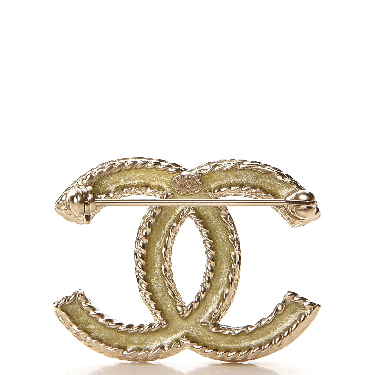 Crystal CC Brooch Light Gold