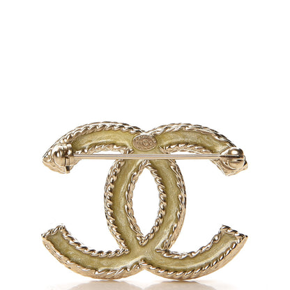 Chanel Crystal CC Brooch Light Gold 3 of 5