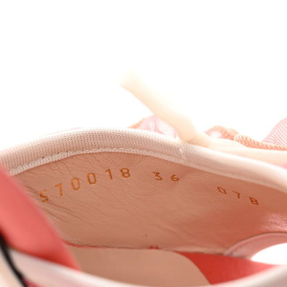 Gucci Tulle Ruffle Mid Heel Slingback Sandals 36 Peach White 9 of 12