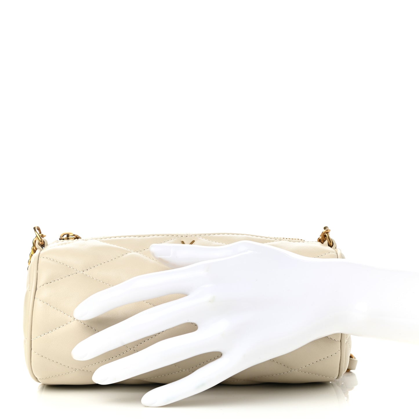 Lambskin Monogram Mini Sade Tube Bag Crema Soft