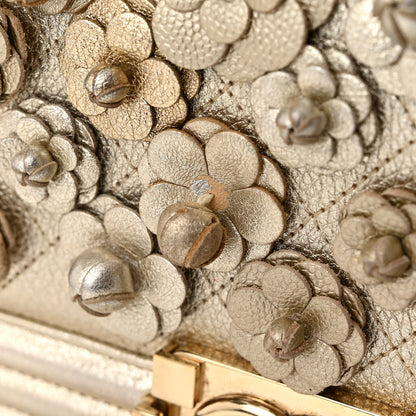 Chanel Metallic Calfskin Quilted Camellia Small Boy Flap Gold 16 of 18