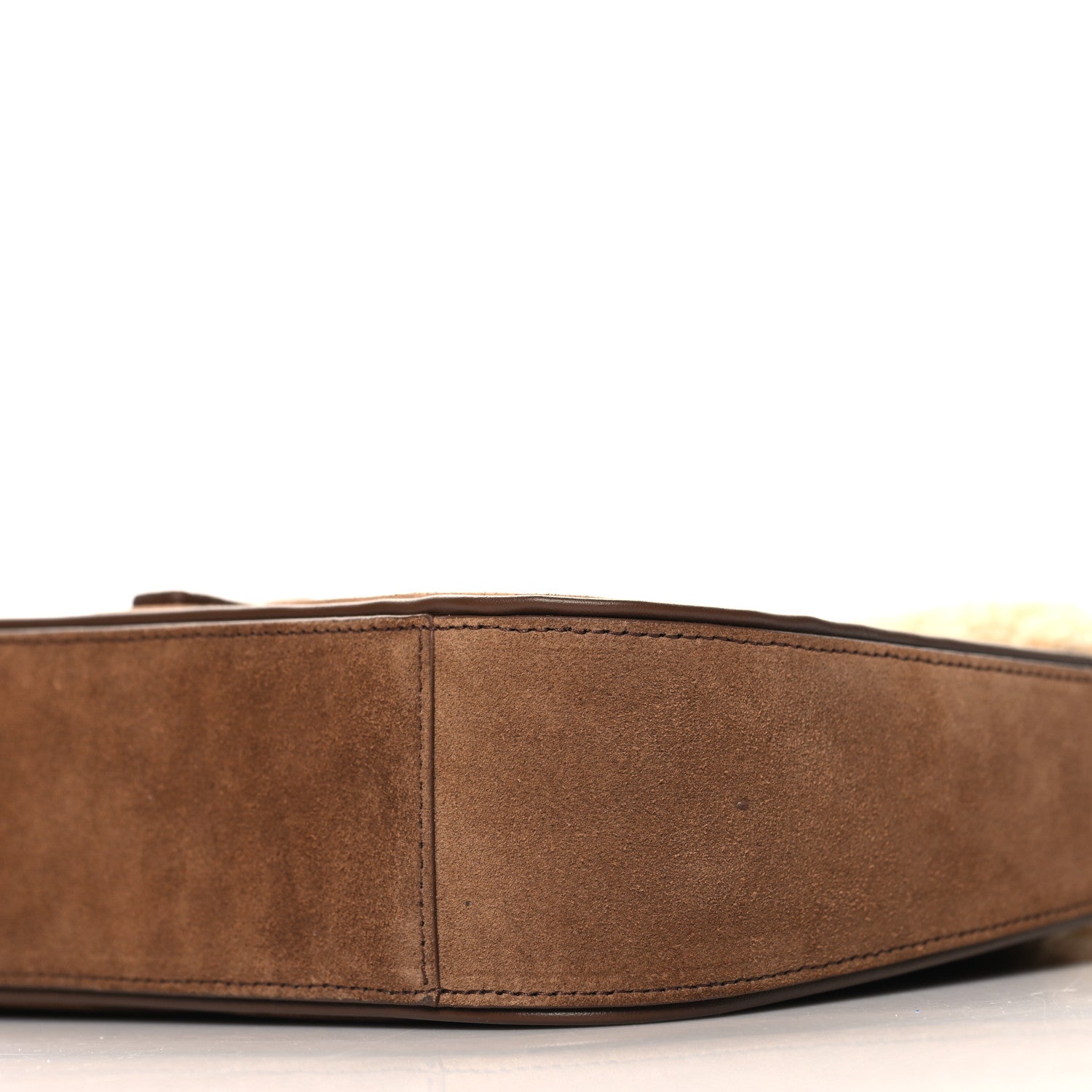 Saint Laurent Suede Calfskin Shearling Le 5 A 7 Hobo Dark Cigar Natural Beige 10 of 11