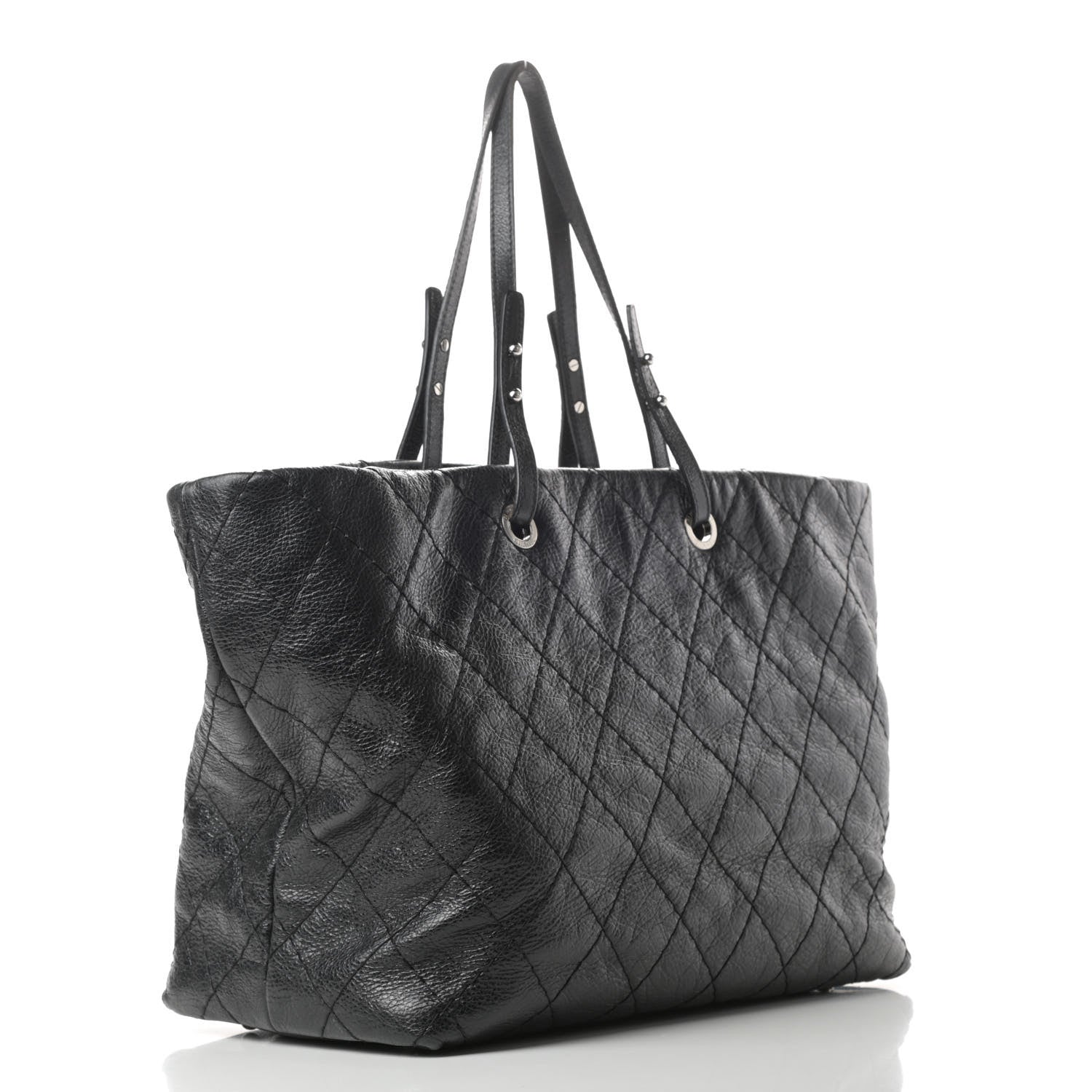 Chanel Glazed Calfskin Large On The Road Tote Black 3 of 12