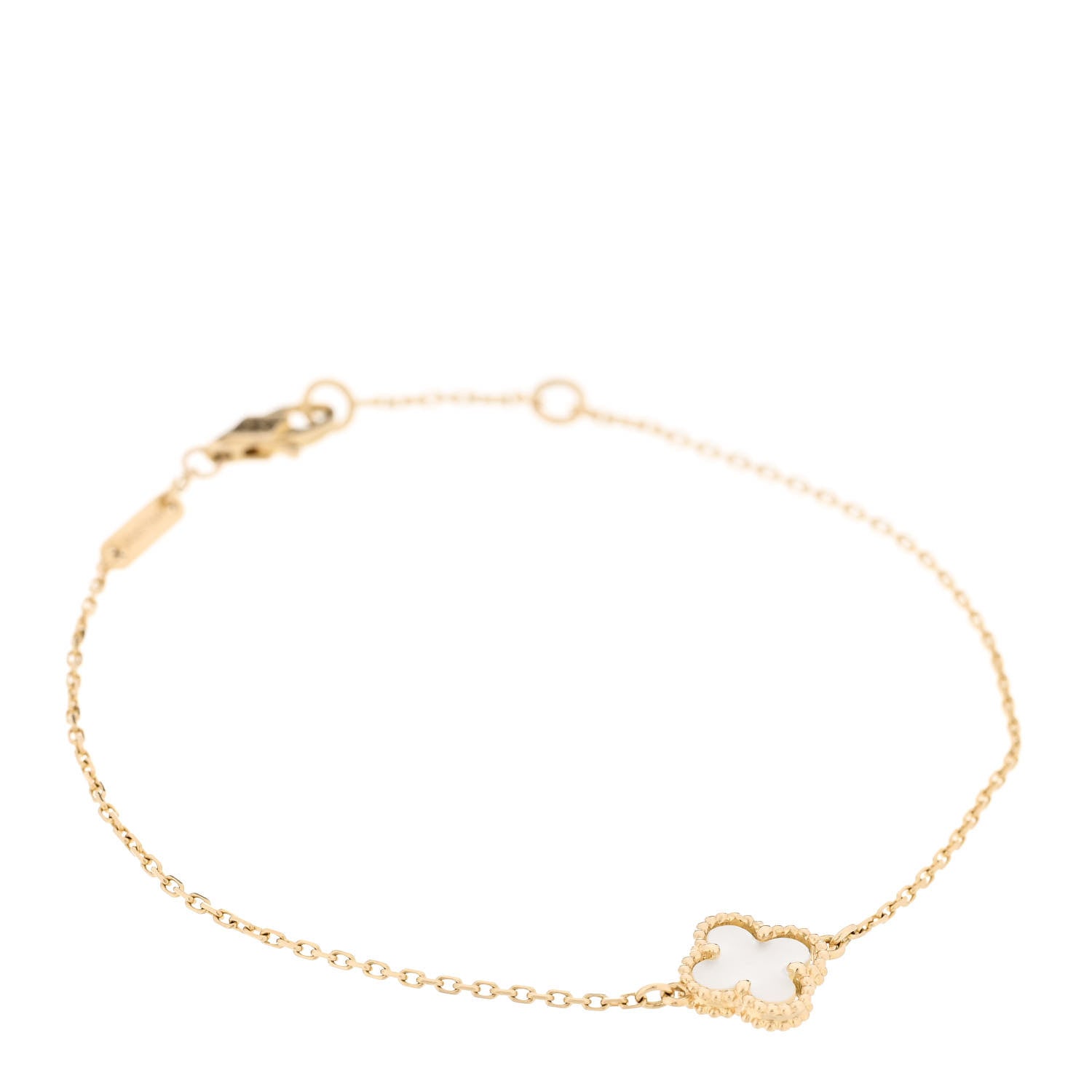 Van Cleef & Arpels 18K Yellow Gold Mother of Pearl Sweet Alhambra Bracelet 1 of 4