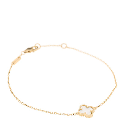 Van Cleef & Arpels 18K Yellow Gold Mother of Pearl Sweet Alhambra Bracelet 1 of 4