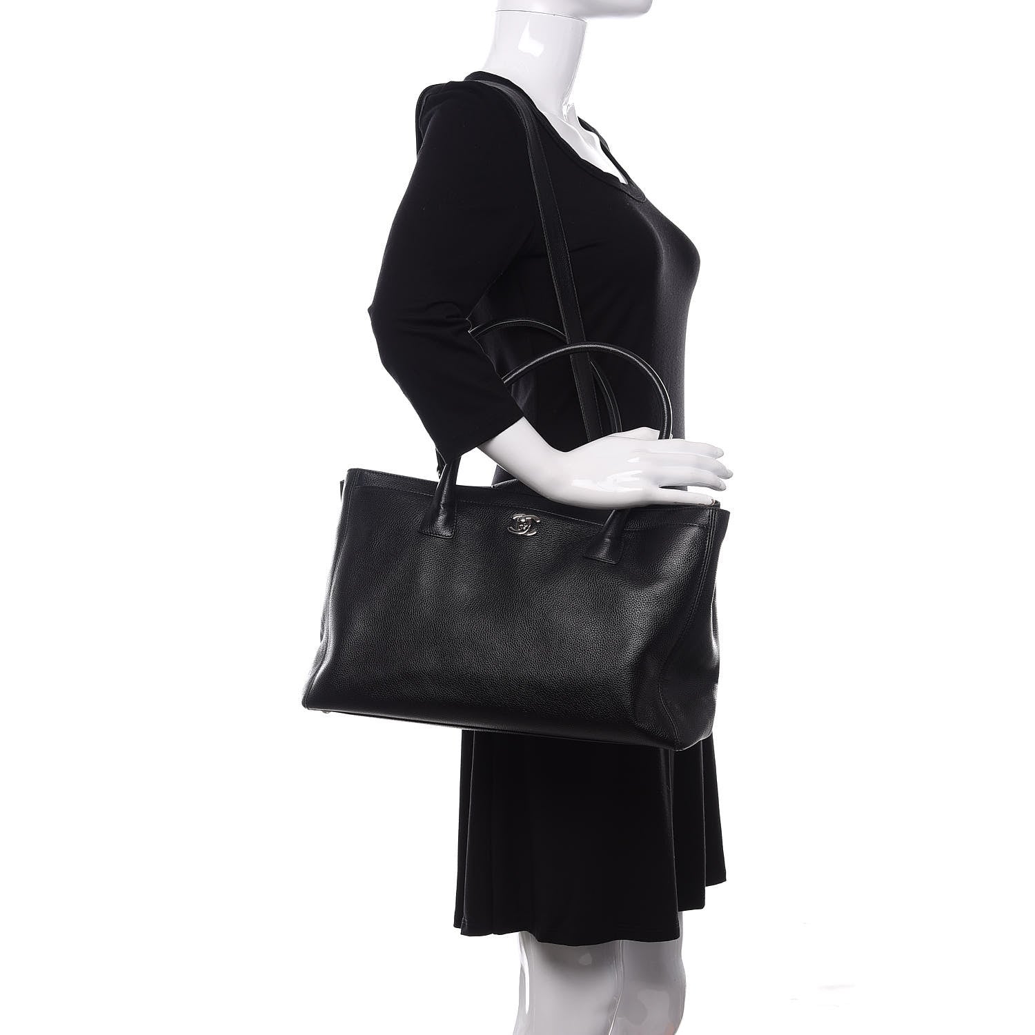Chanel Calfskin Cerf Executive Shopper Tote Black 2 of 12