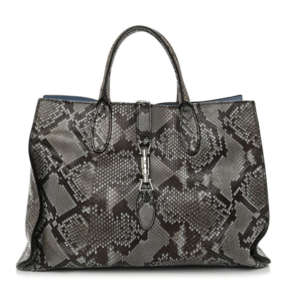 Gucci Snakeskin Medium Jackie Top Handle Bag Aquamarine 1 of 11
