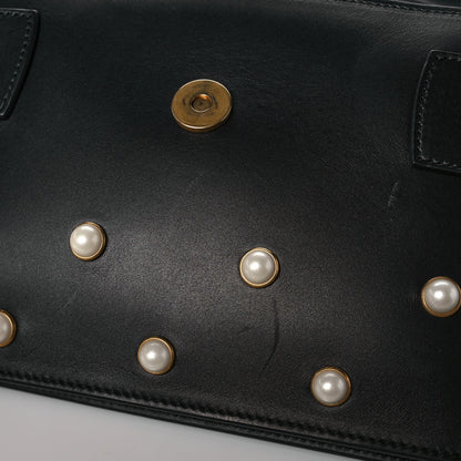 Gucci Nappa Pearl Studded Mini Queen Margaret Broadway Shoulder Bag Black 14 of 14