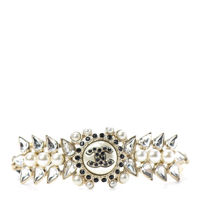 Chanel Crystal Pearl CC Bracelet Gold 1 of 4