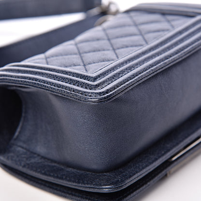 Chanel Metallic Calfskin Quilted Mini Boy Flap Blue 12 of 12