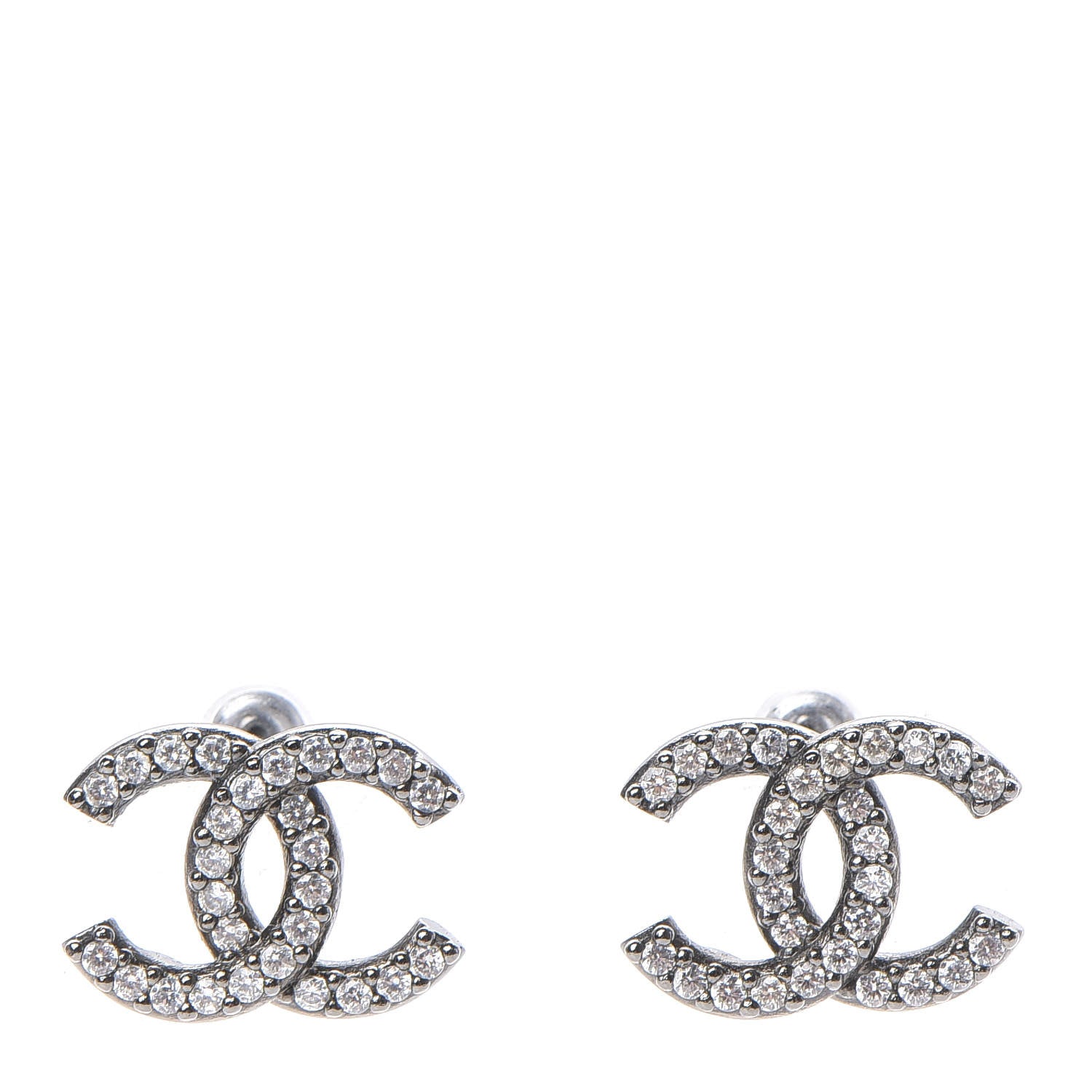 Chanel Ruthenium Crystal CC Earrings 1 of 6