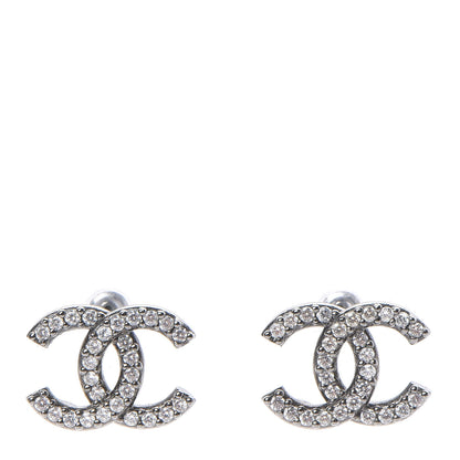 Chanel Ruthenium Crystal CC Earrings 1 of 6