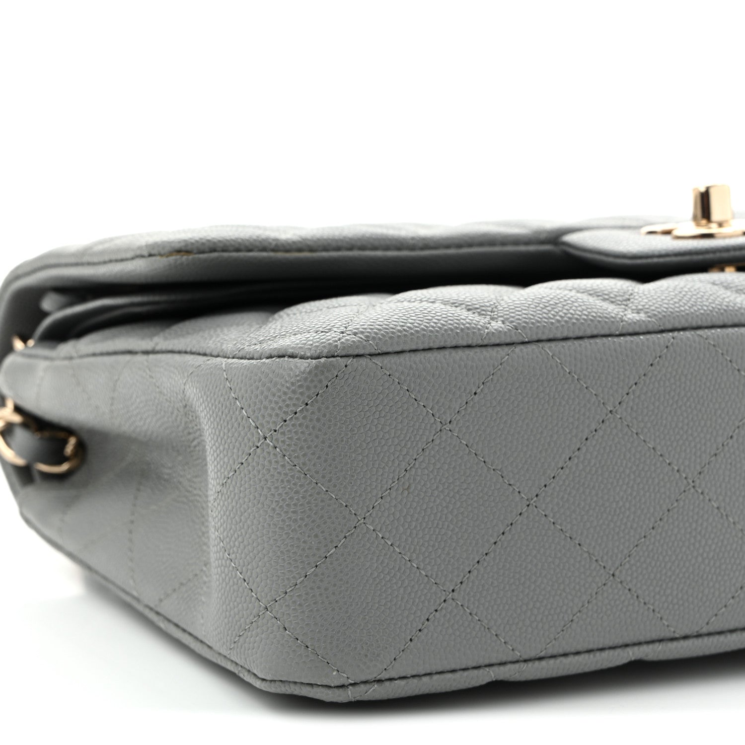 Chanel Caviar Quilted Medium Double Flap Grey 9 of 10