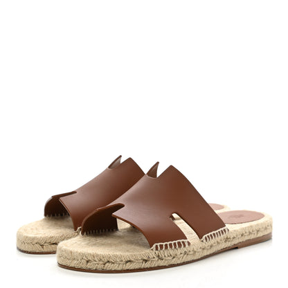 Hermes Calfskin Mens Antigua Espadrille Sandals 43 Naturel Safari 3 of 8