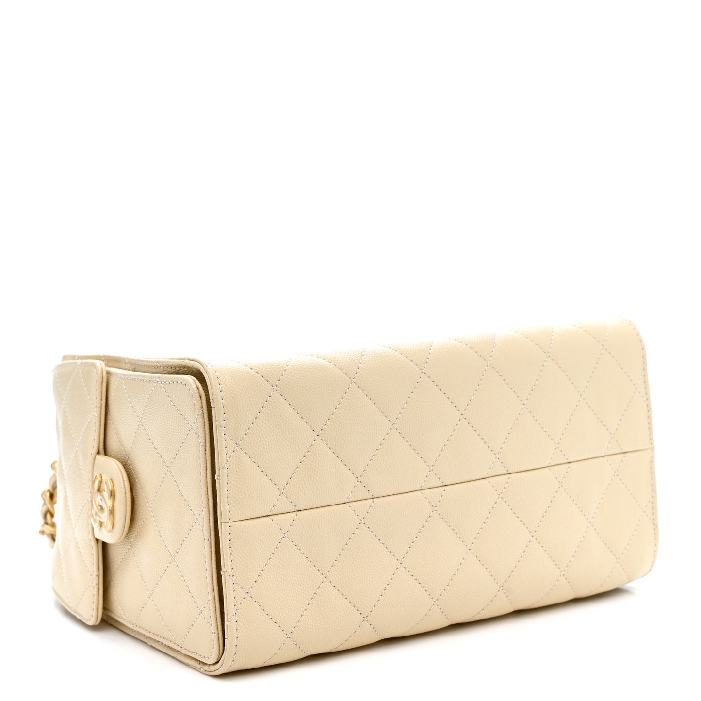 Caviar Quilted Small Chanel 25 Handbag Light Beige