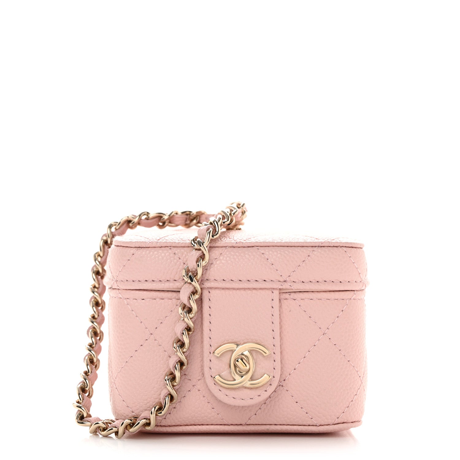 Chanel Caviar Quilted Mini Vanity Wrist Case With Chain Light Pink 1 of 7