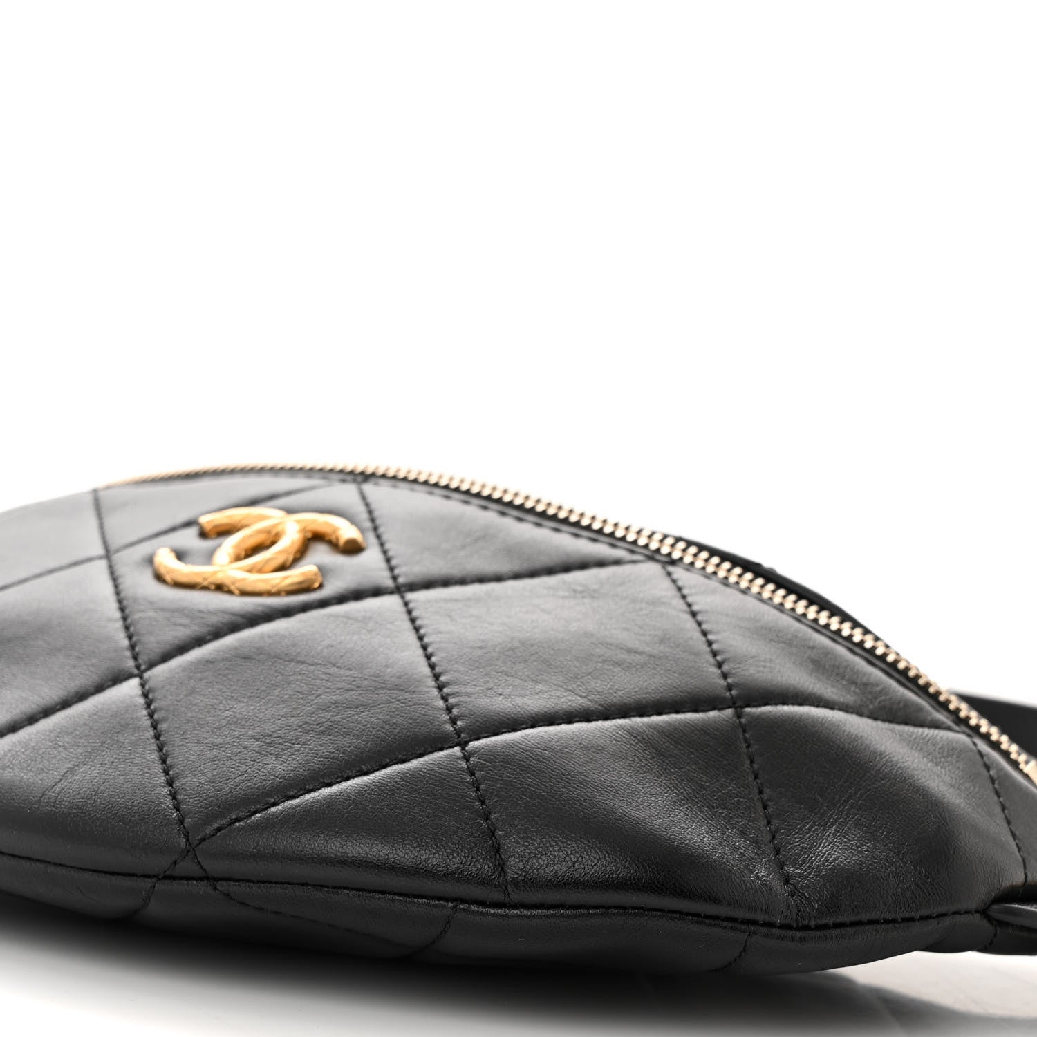 Chanel Lambskin Enamel Quilted Waist Bag Black 9 of 9