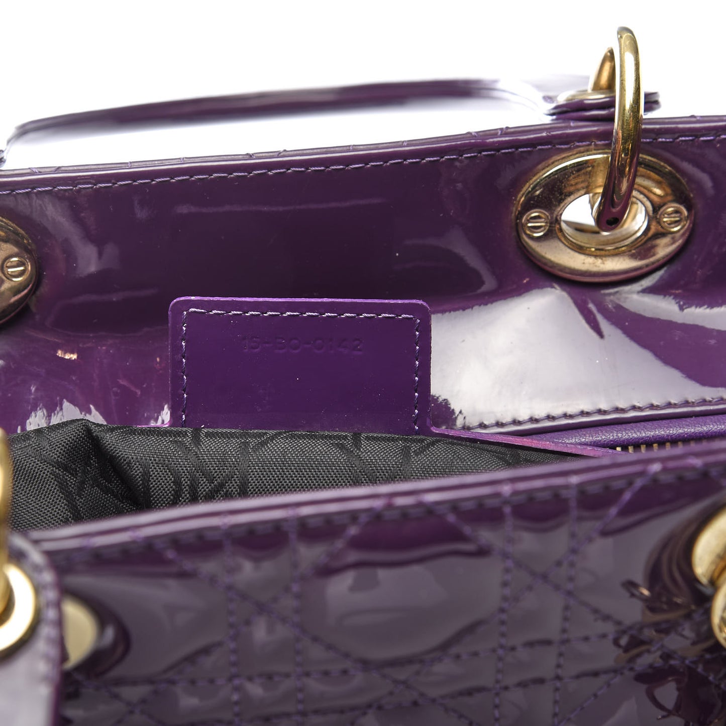Patent Cannage Large Lady Dior Violet Purple