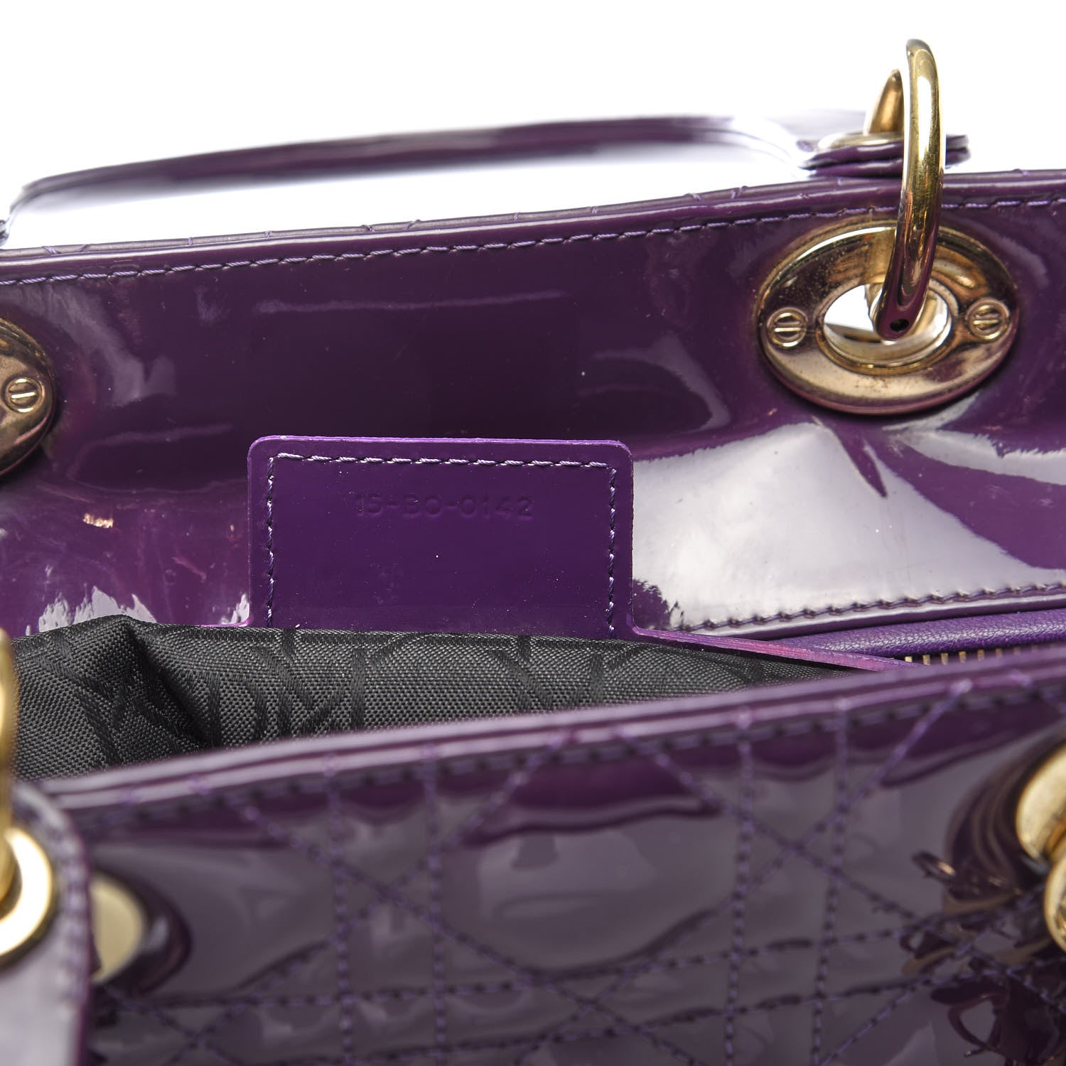 Christian Dior Patent Cannage Large Lady Dior Violet Purple 9 of 11