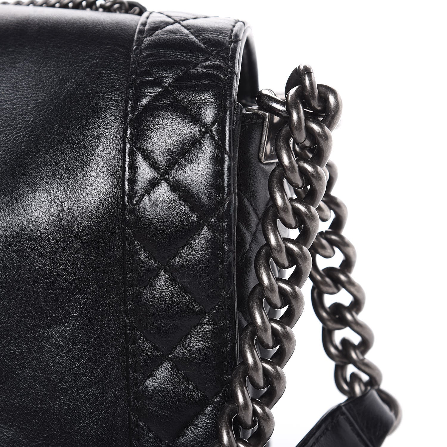 Chanel Calfskin Enchained Medium Boy Flap Black 13 of 16