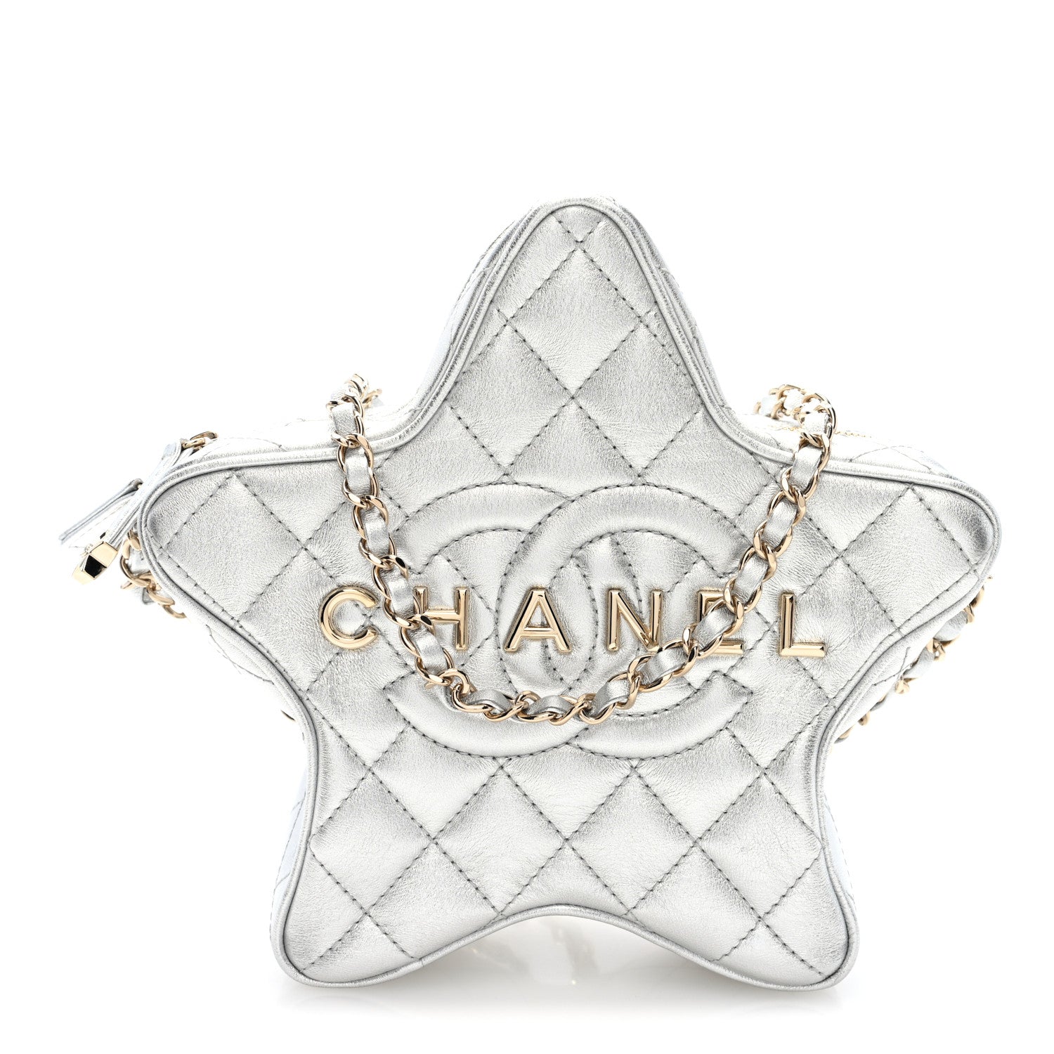 Chanel Metallic Lambskin Walk Of Fame Bag Silver 1 of 10