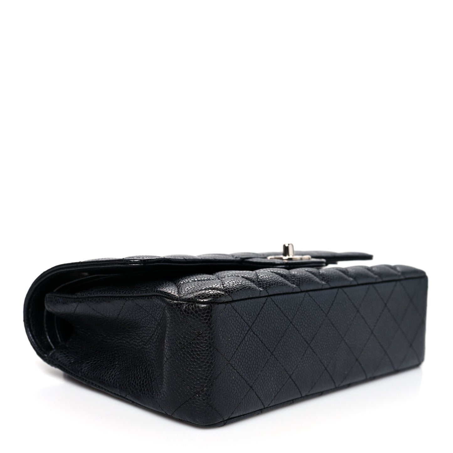 Caviar Quilted Medium Double Flap Black