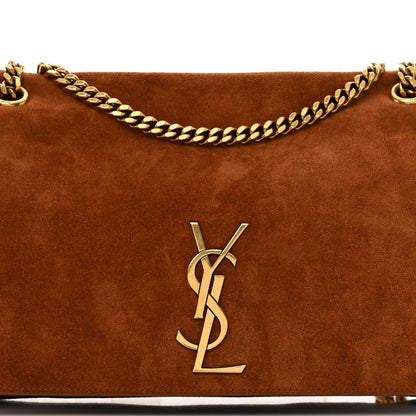 Saint Laurent Smooth Calfskin Suede Medium Reversible Monogram Kate Satchel Brick 7 of 10