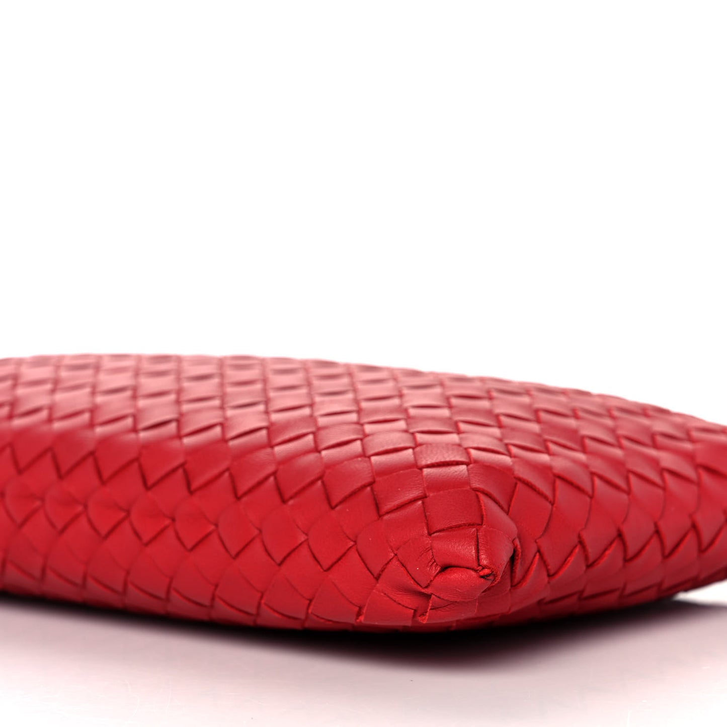 Nappa Intrecciato Biletto Chain Crossbody Red