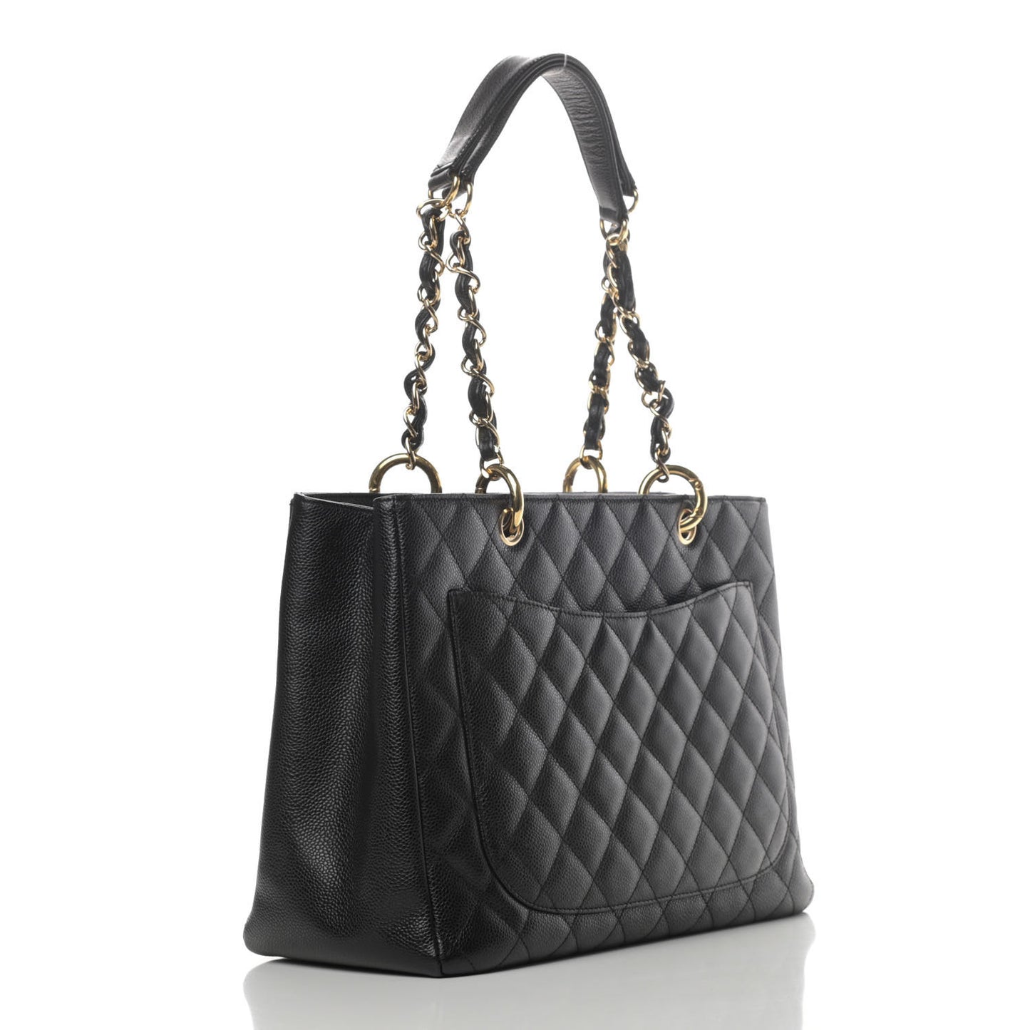 Caviar Quilted Grand Shopping Tote GST Black