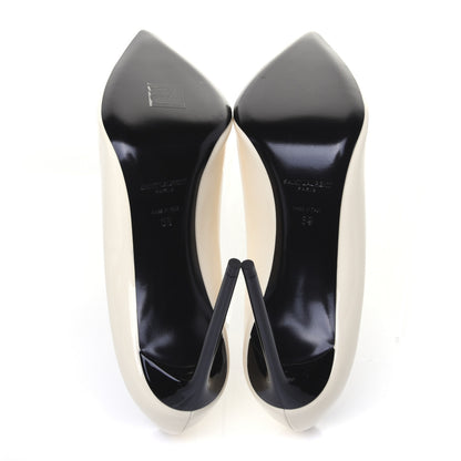 Saint Laurent Patent Calfskin Teddy High Vamp 105 Pumps 39 White 6 of 11