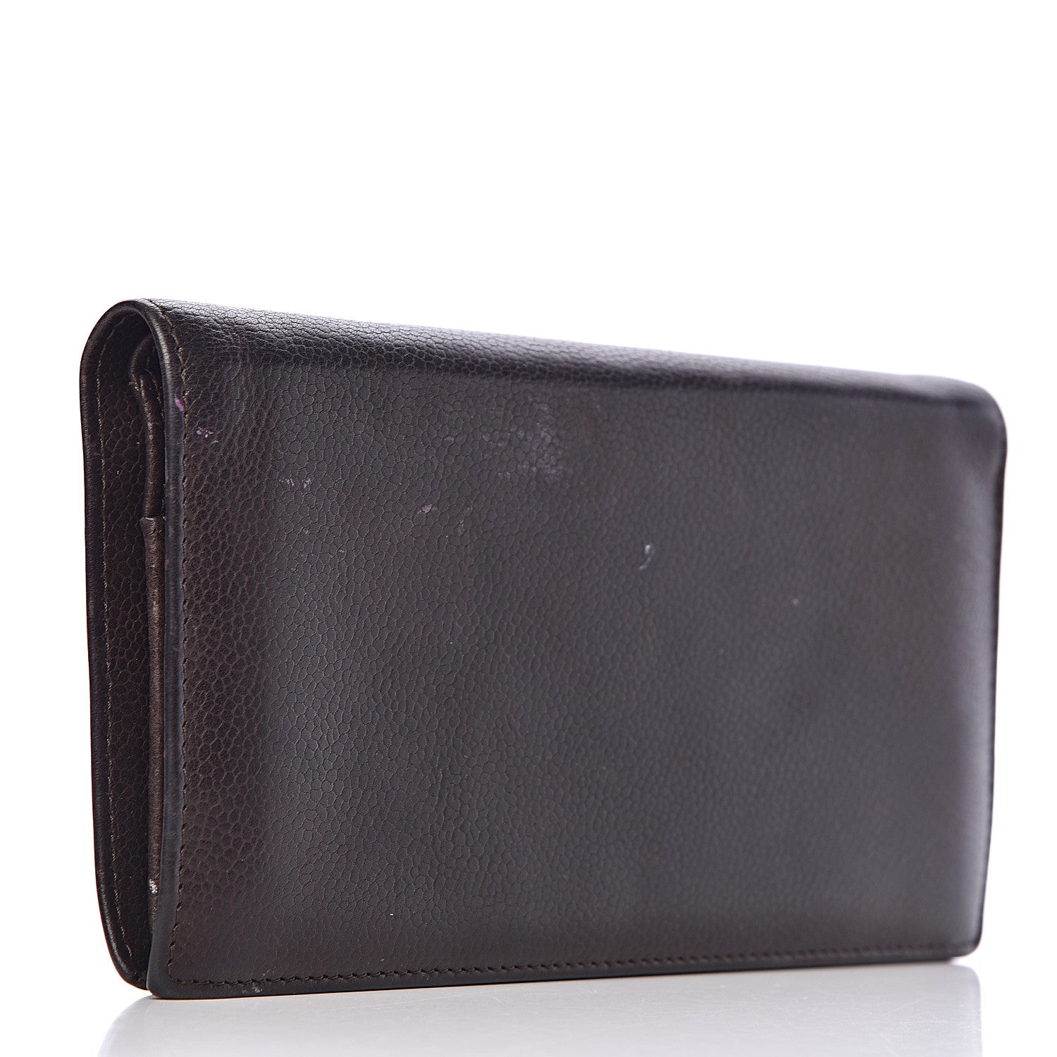 Chanel Caviar Timeless CC Yen Wallet Dark Brown 3 of 22