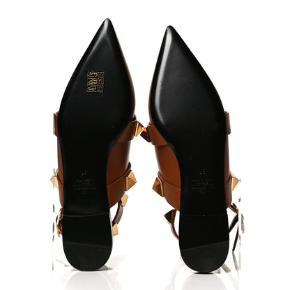 Valentino Garavani Calfskin Roman Stud Ankle Strap Flat Mules 37 Selleria 7 of 10