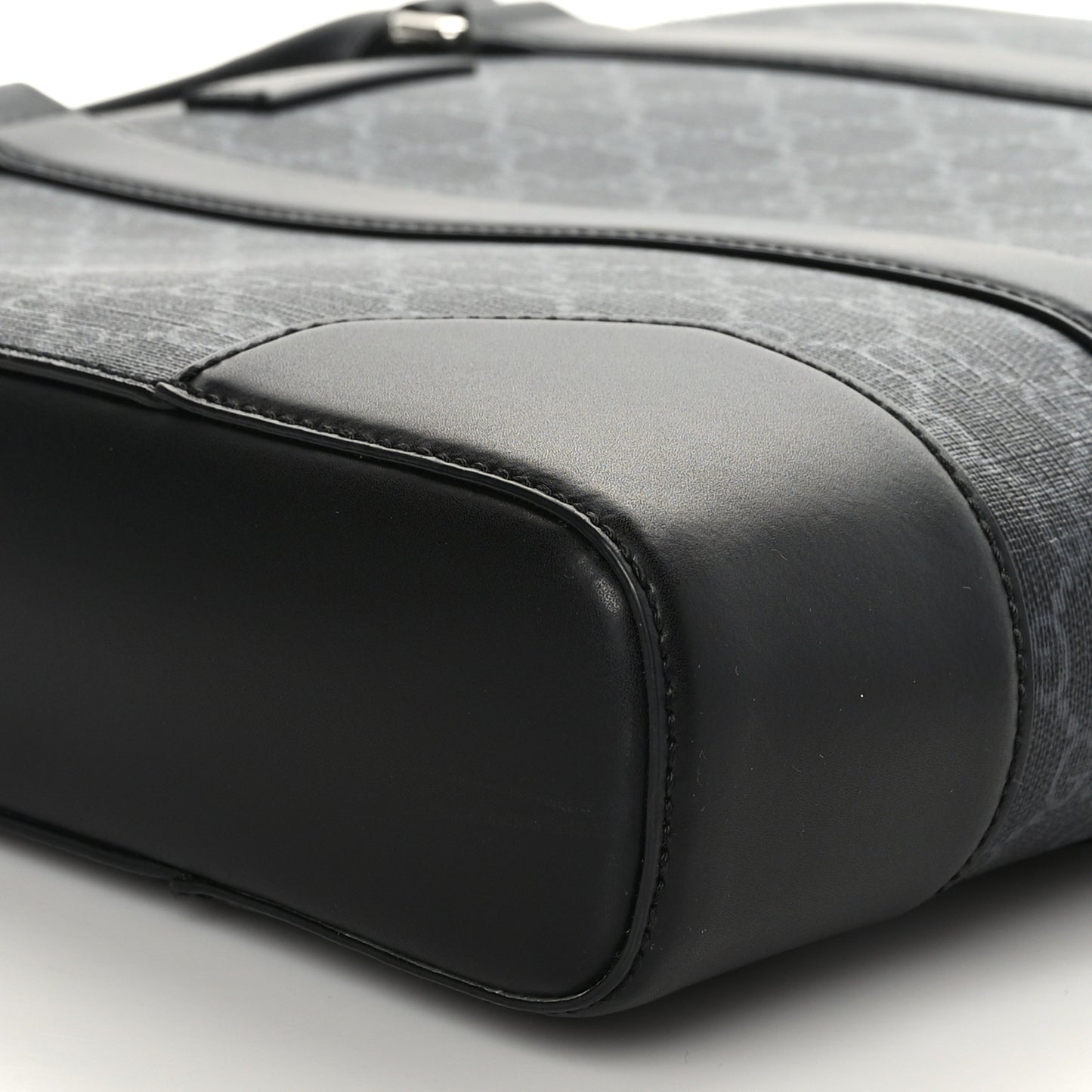 GG Supreme Monogram Appia Calfskin Web Briefcase Black