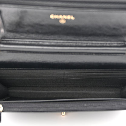 Chanel Aged Glazed Calfskin Stitched Golden Class CC Wallet on Chain WOC Black 5 of 13