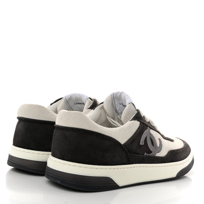 Chanel Suede Kidskin Womens CC Sneakers 40 Black White 4 of 9