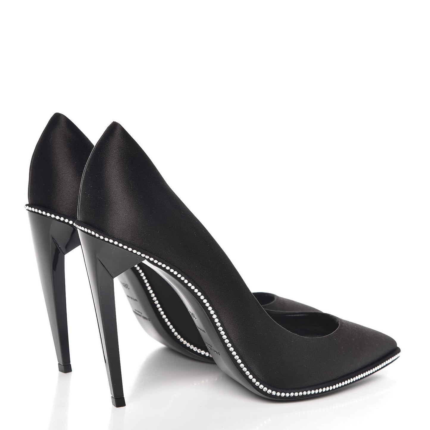 Satin Crystal Embellished Freja 105 Pumps 38.5 Black