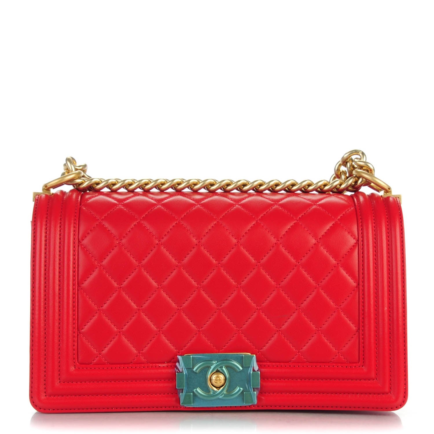 Chanel Lambskin Quilted Medium Boy Flap Red 2 of 10
