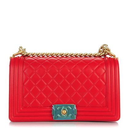 Chanel Lambskin Quilted Medium Boy Flap Red 2 of 10