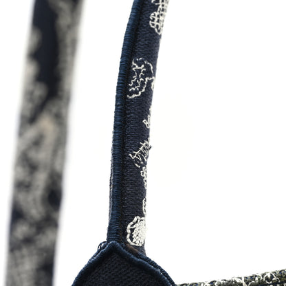 Christian Dior Canvas Embroidered Medium Dioriviera Toile De Jouy Book Tote Blue 12 of 13