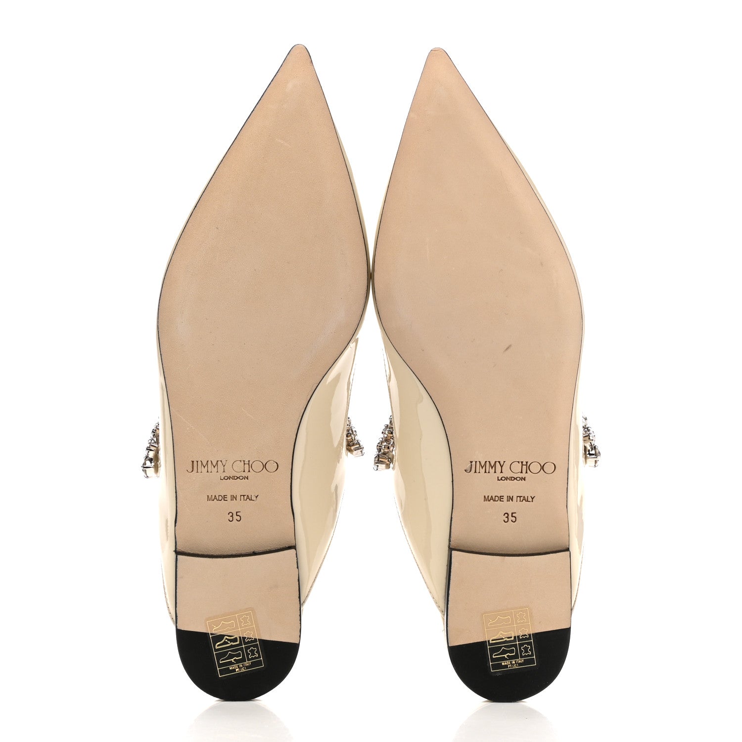 Jimmy Choo Patent Crystal Bing Mule Flats 35 Linen 5 of 7