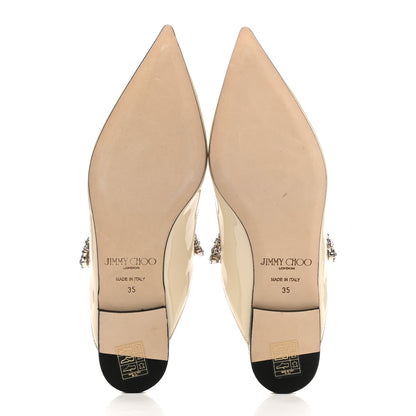 Jimmy Choo Patent Crystal Bing Mule Flats 35 Linen 5 of 7