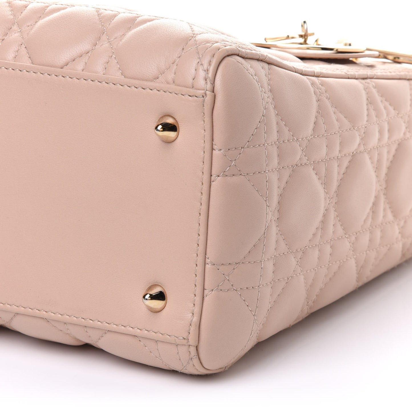 Lambskin Cannage Medium Lady Dior Rose Poudre