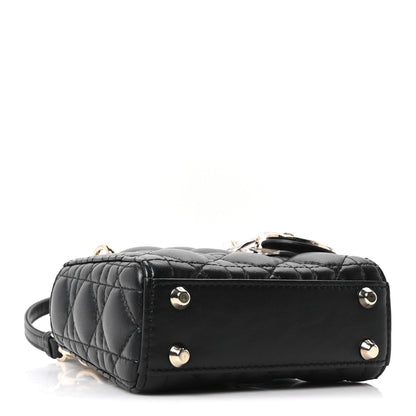 Christian Dior Lambskin Cannage Micro Lady Dior Black 4 of 11